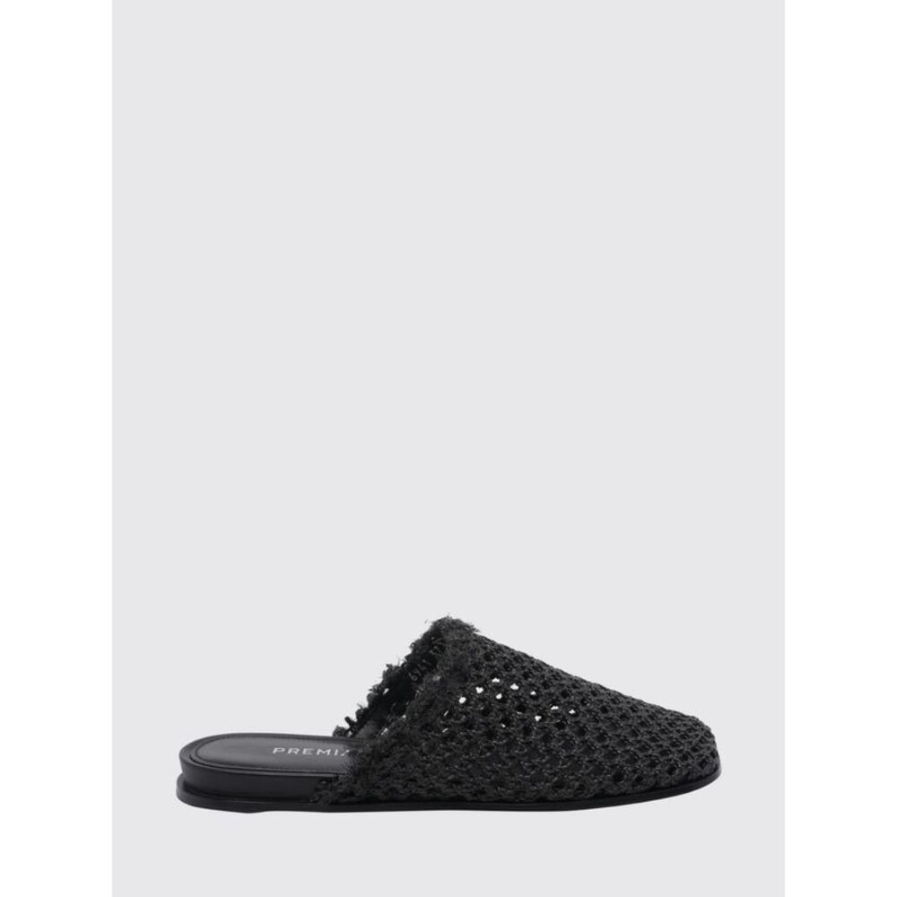 Premiata Women Premiata Perforated Raffia Mules With A Square Toe And Low Heel
